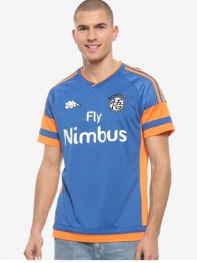 BoxLunch Dragon Ball Z Fly Nimbus Embroidered Jersey. GOKU. Soccer jersey. M